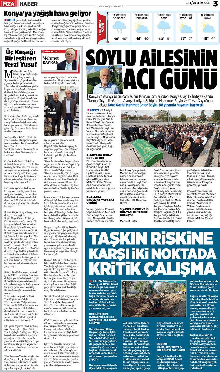 Konya İmza E-GAZETE (14 / 20 Ekim 2026) 3