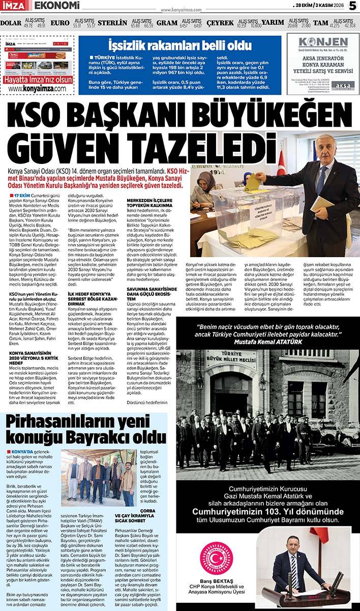 Konya İmza E-GAZETE (28 Ekim / 3 Kasım 2026) 5