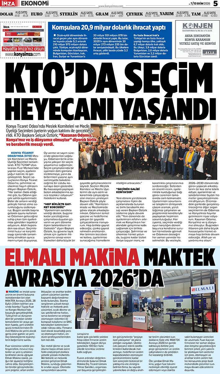 Konya İmza E-GAZETE (7 / 13 Ekim 2026) 5