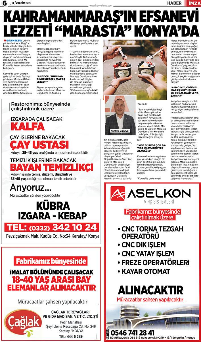Konya İmza E-GAZETE (14 / 20 Ekim 2026) 6
