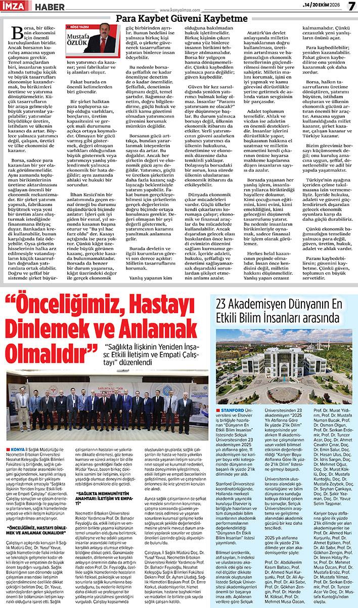 Konya İmza E-GAZETE (14 / 20 Ekim 2026) 7