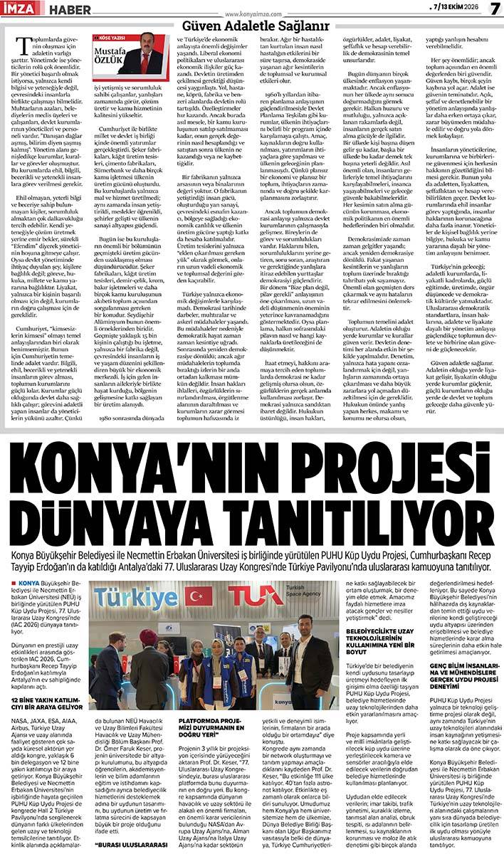 Konya İmza E-GAZETE (7 / 13 Ekim 2026) 7