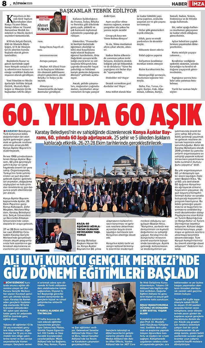 Konya İmza E-GAZETE (21 / 27 Ekim 2026) 8