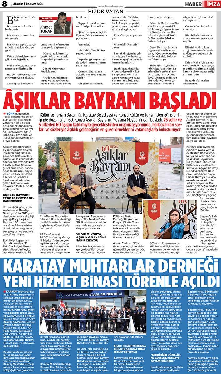 Konya İmza E-GAZETE (28 Ekim / 3 Kasım 2026) 8