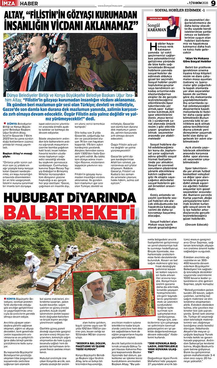 Konya İmza E-GAZETE (7 / 13 Ekim 2026) 9