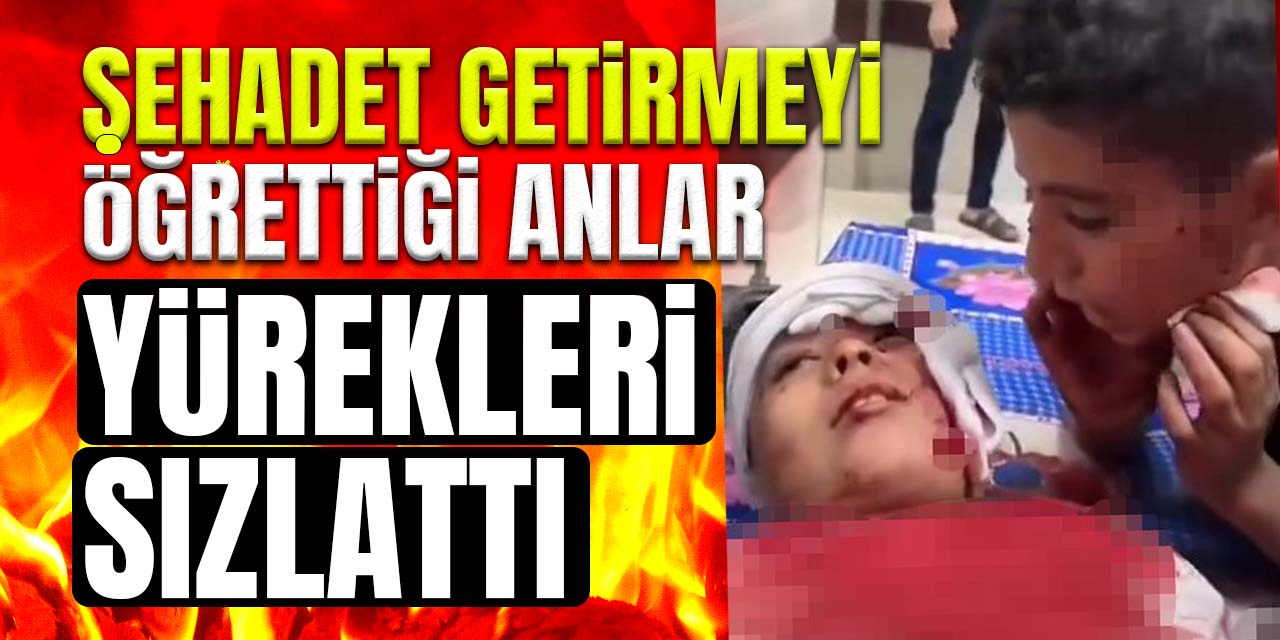 Filistin'de yürek burkan görüntü: Yaralı kardeşine şehadet getirmeyi öğretti