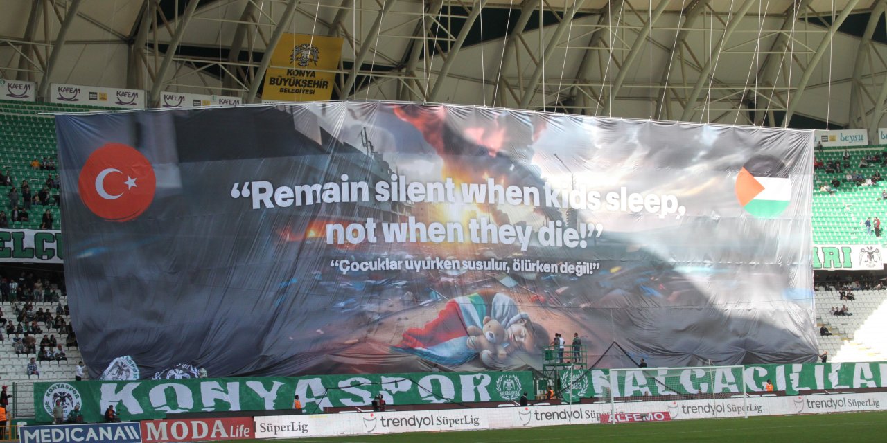 Konyaspor - Pendikspor maçında İsrail protesto edildi