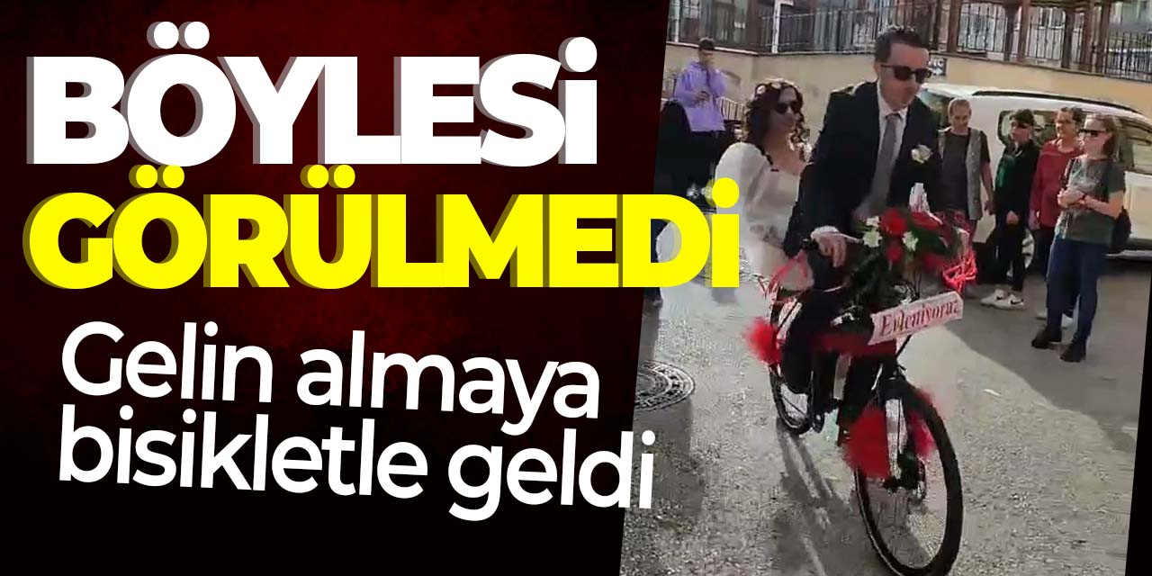 Böylesi görülmedi! Gelin almaya bisikletle geldi