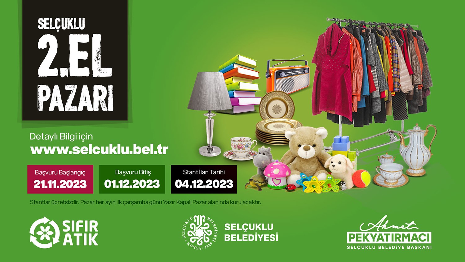 Selçuklu’ya 2.el pazarı geliyor