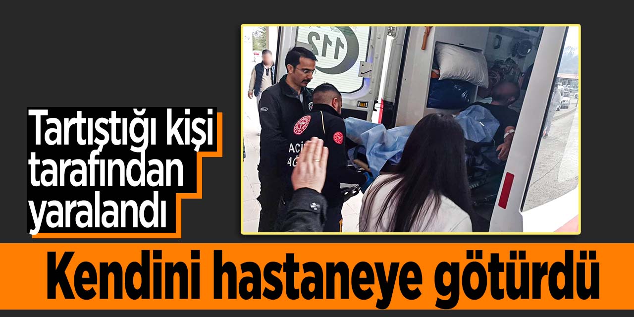 Yaralanıp aracıyla hastaneye gitti!
