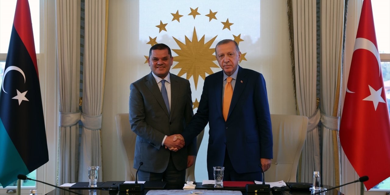 Cumhurbaşkanı Erdoğan, Libya Ulusal Birlik Hükümeti Başbakanı Dibeybe'yi kabul etti