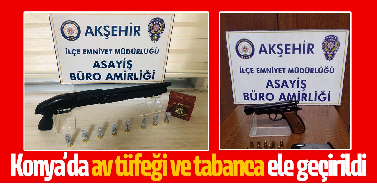 Konya’da av tüfeği ve silah ele geçirildi: 2 gözaltı