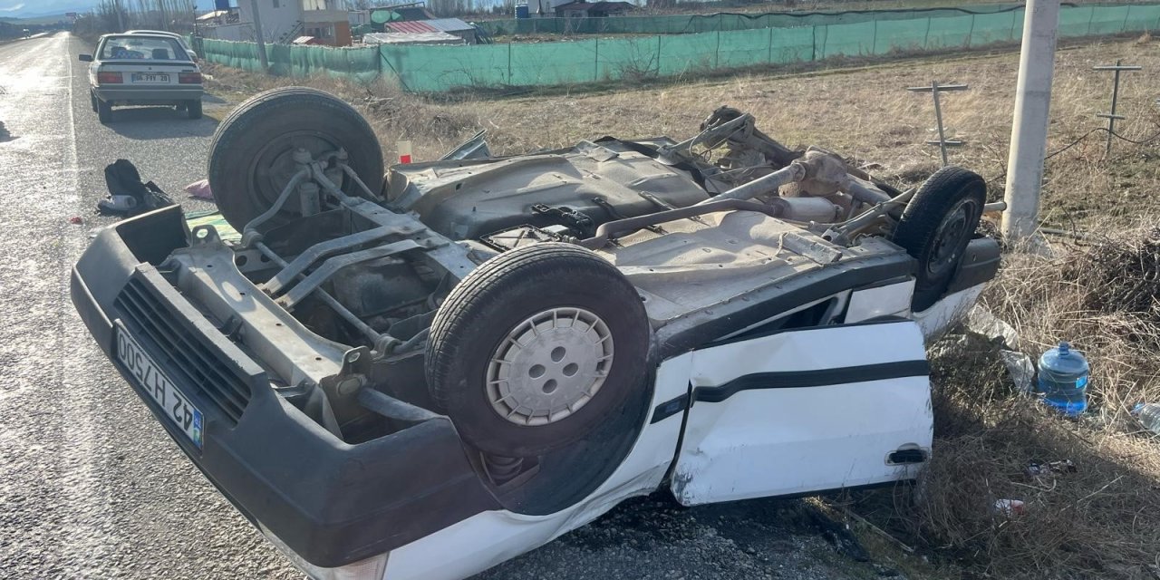 Kontrolden çıkan otomobil takla attı: 2 yaralı