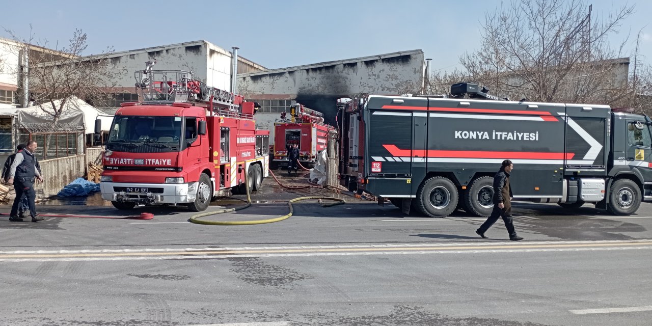 Konya'da sanayi bölgesindeki yangın korkuttu