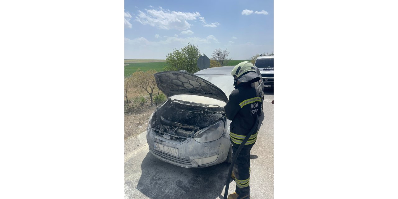 Otomobil seyir halindeyken yandı