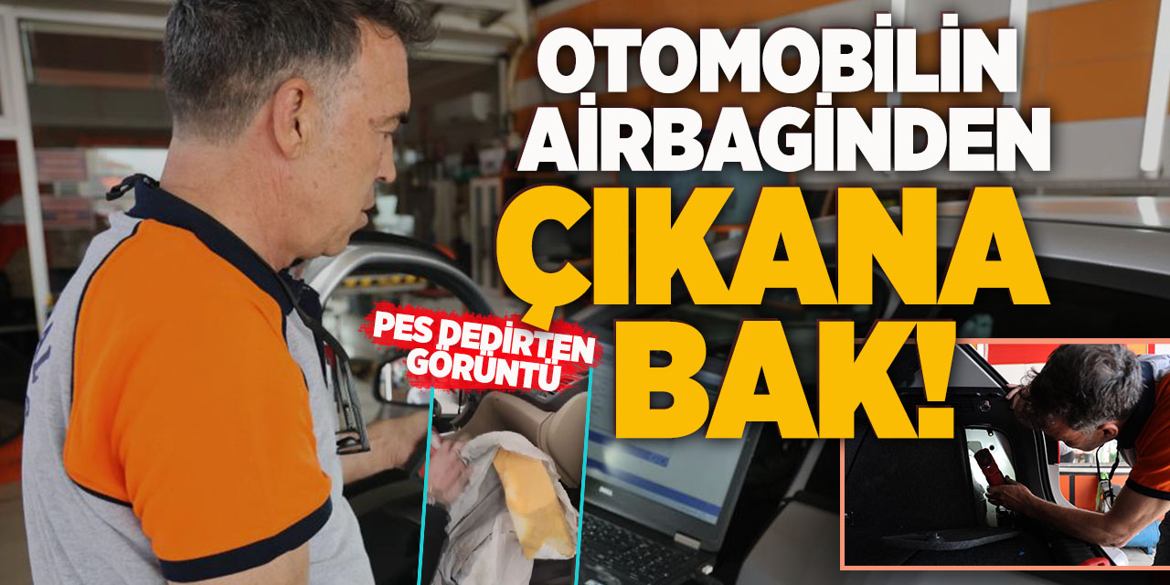 Pes dedirten görüntü; Otomobilin Airbaginden Çıkana Bakın!