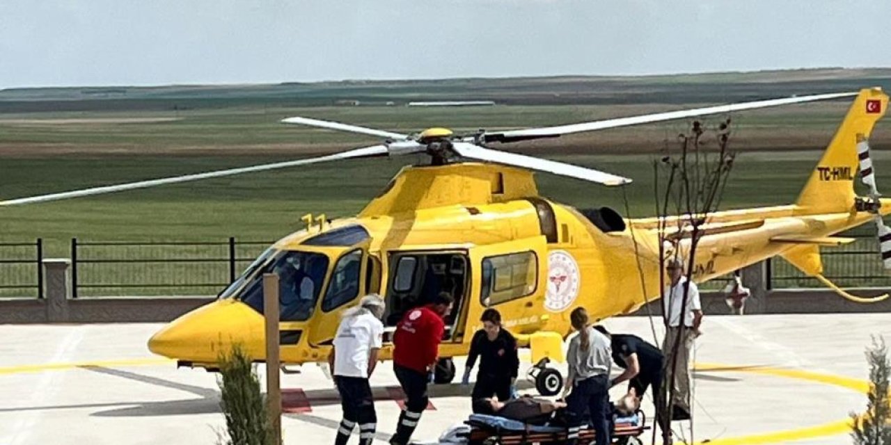 Adres Konya: Kalp krizi geçiren hasta için ambulans helikopter havalandı