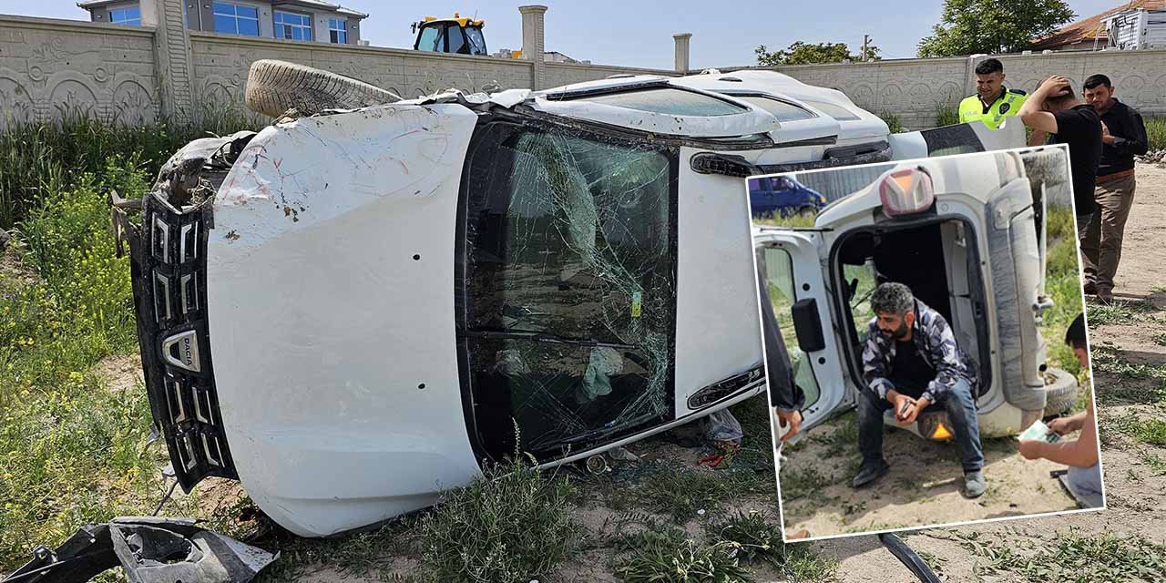 Takla atan araçtan onun sayesine burnu bile kanamadan kurtuldu!