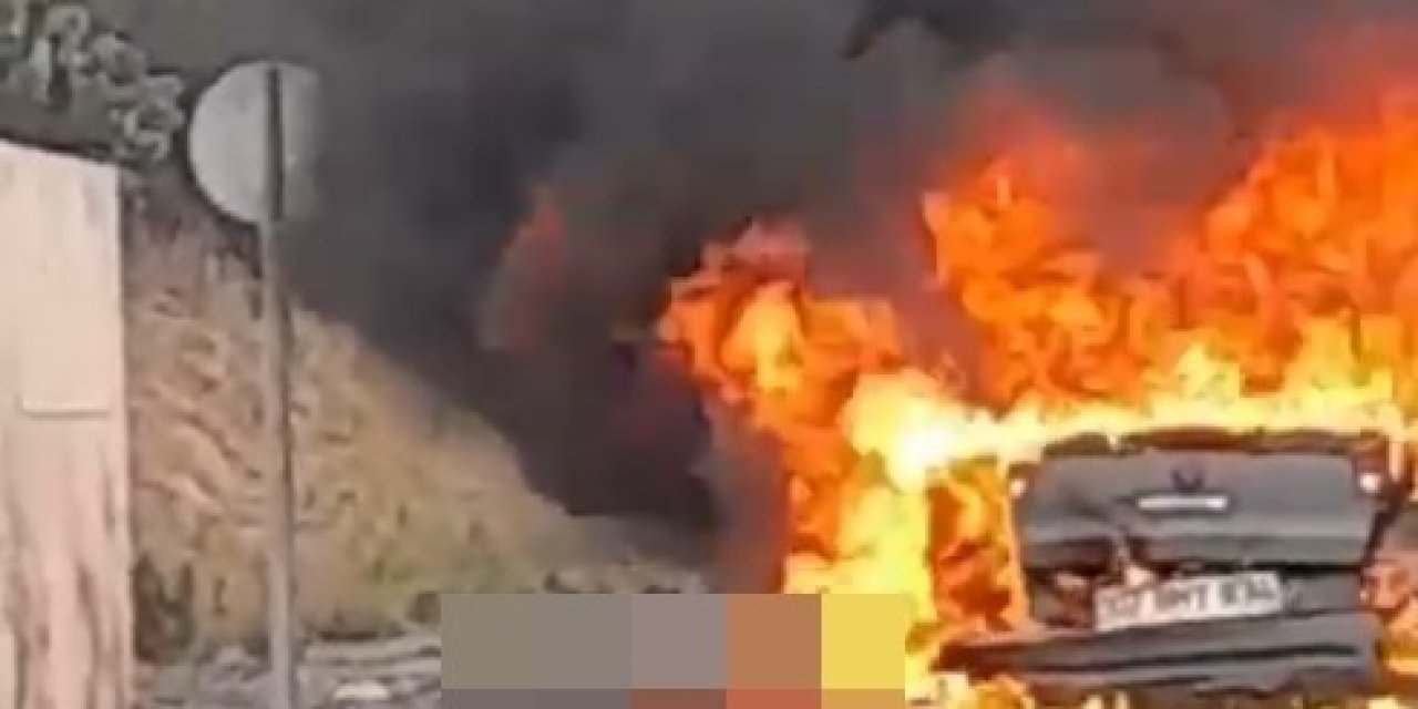 Araç feci şekilde alev aldı! Polonyalı çifti yaşamdan kopardı