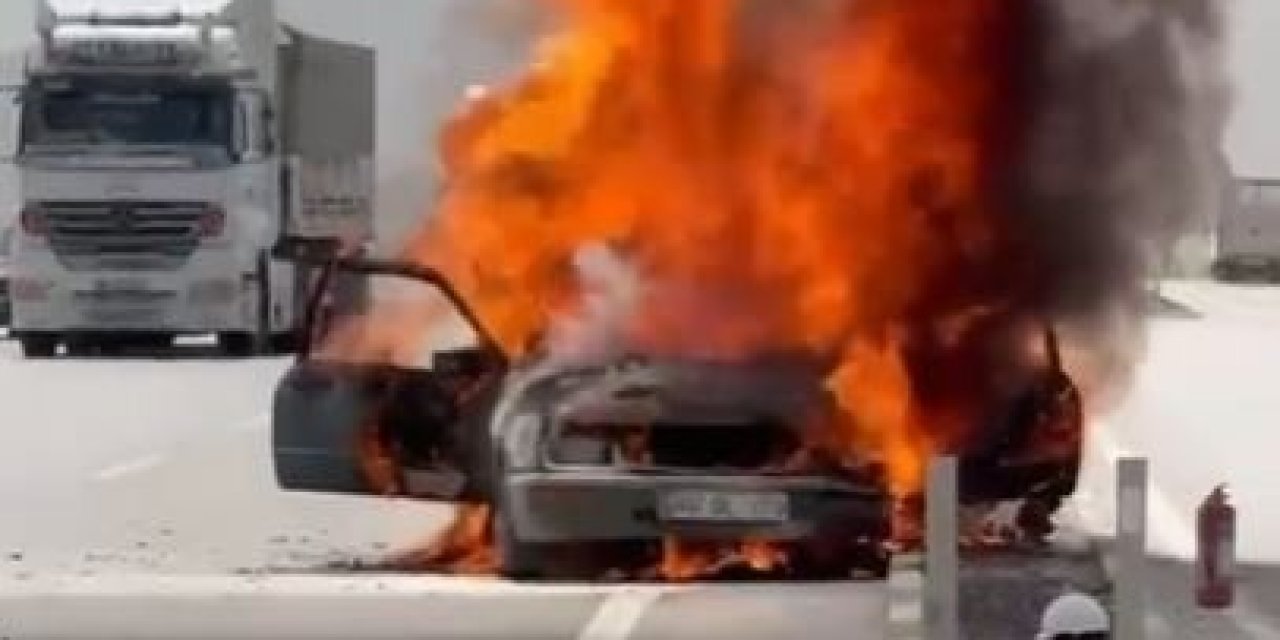 Konya'da korkutan anlar! Seyir halindeyken alev alev yandı!