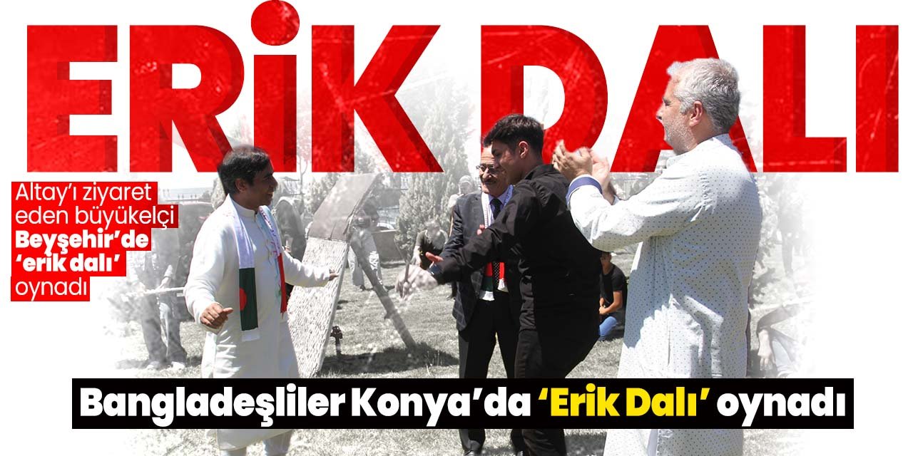Bangladeşliler Konya'da 'erik dalı' oynadı! Renkli görüntüler meydana geldi