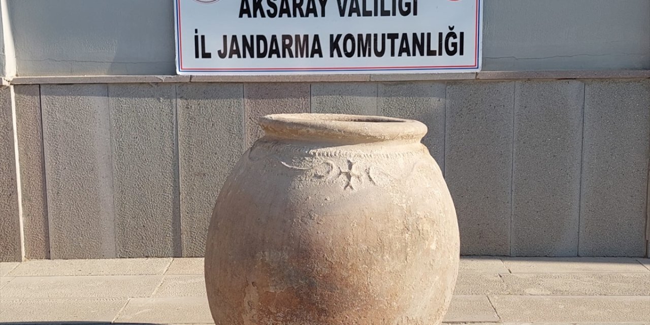 Aksaray'da Bizans dönemine ait olduğu değerlendirilen küp ele geçirildi