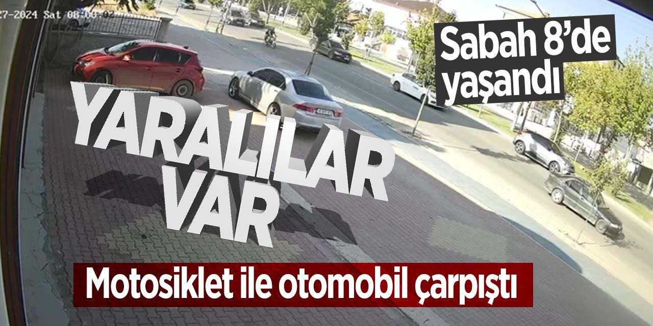 Konya'da motosiklet ile otomobil çarpıştı! Yaralılar var