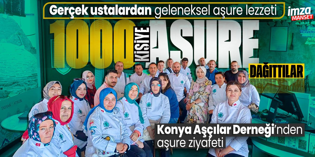Konya Aşçılar Derneği'nden aşure ikramı! 1000 kişiye ikram ettiler