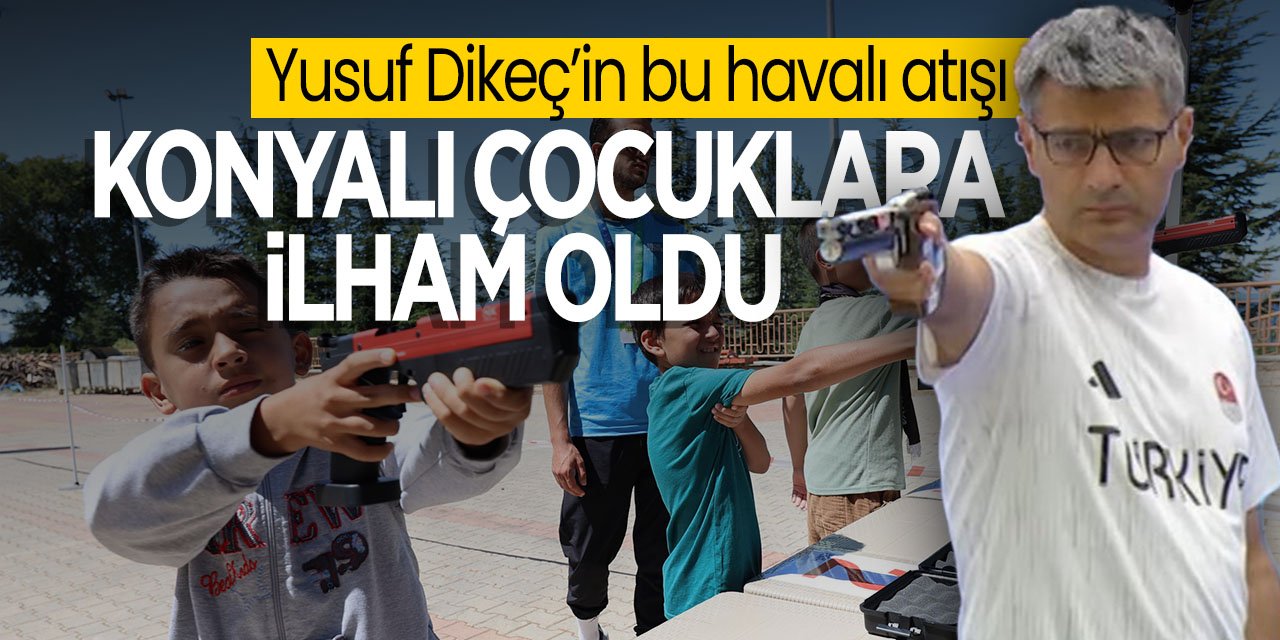 Konyalı çocuklar Yusuf Dikeç'e hayran kaldı! Havalı atışı ilham oldu