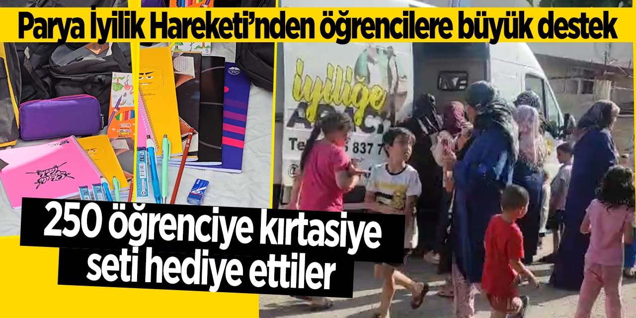 Konya'daki Parya İyilik Hareketi'nden öğrencilere büyük destek! 250 öğrenciye kırtasiye seti hediye etti