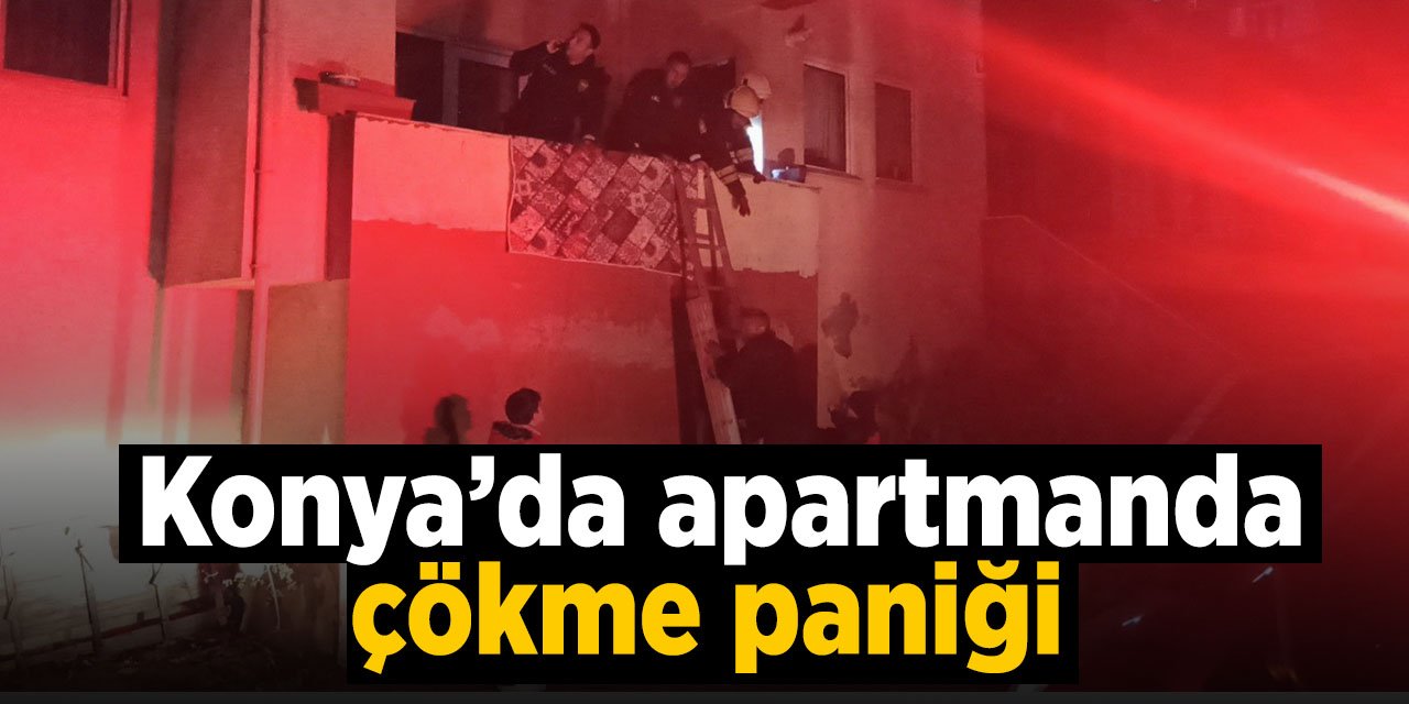 Konya'da apartmanın zemin katında çökme paniği! Bina boşatıldı