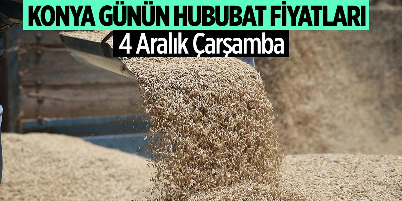 Konya'da bugün hububat fiyatları ne kadar? 4 Aralık 2024 Çarşamba Konya hububat fiyatları