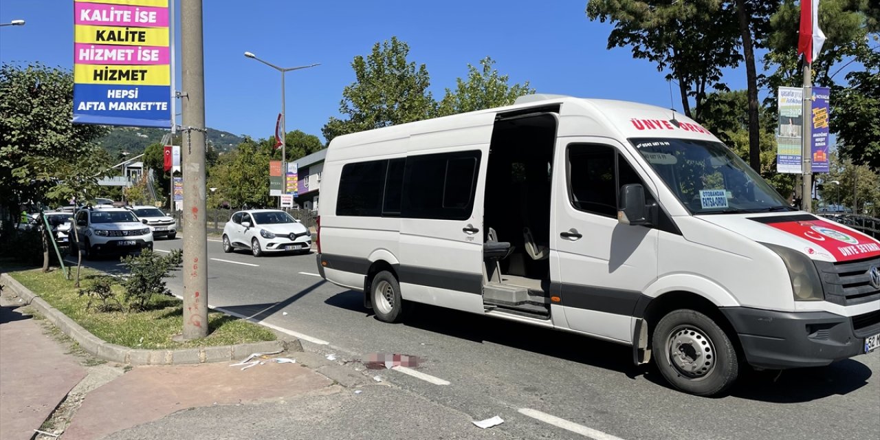 Ordu'da seyir halindeki minibüsün açık kapısından düşen kadın yolcu ağır yaralandı