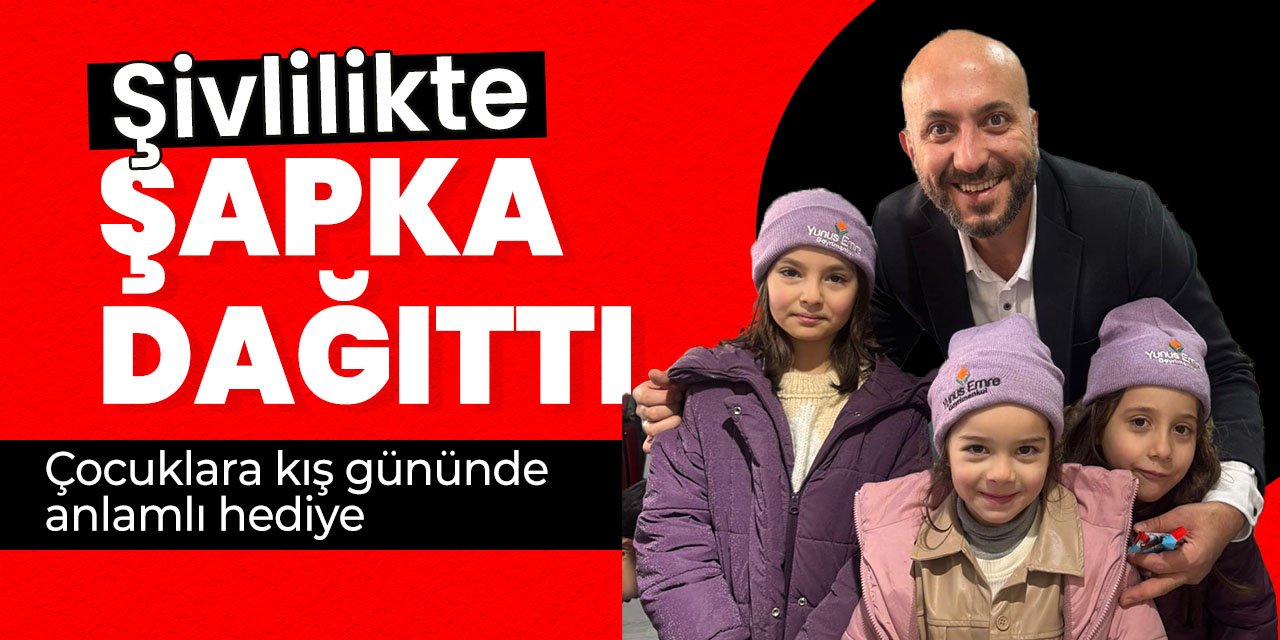 Konya'da şivlilikte böylesi görülmedi! Kış gününde üşümesinler diye şapka dağıttı!