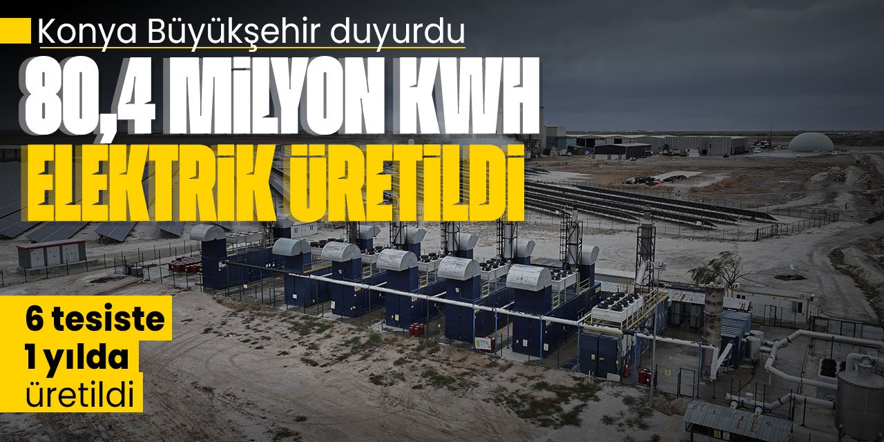 Konya Büyükşehir duyurdu! Konya'da 1 yılda  80,4 milyon KWh elektrik üretildi!