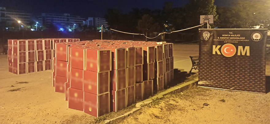 Konya'da gümrük kaçağı 4 milyon 600 bin makaron ele geçirildi