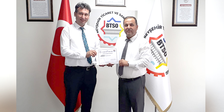 Beyşehir Ticaret ve Sanayi Odasının öğrencilere eğitim yardımı