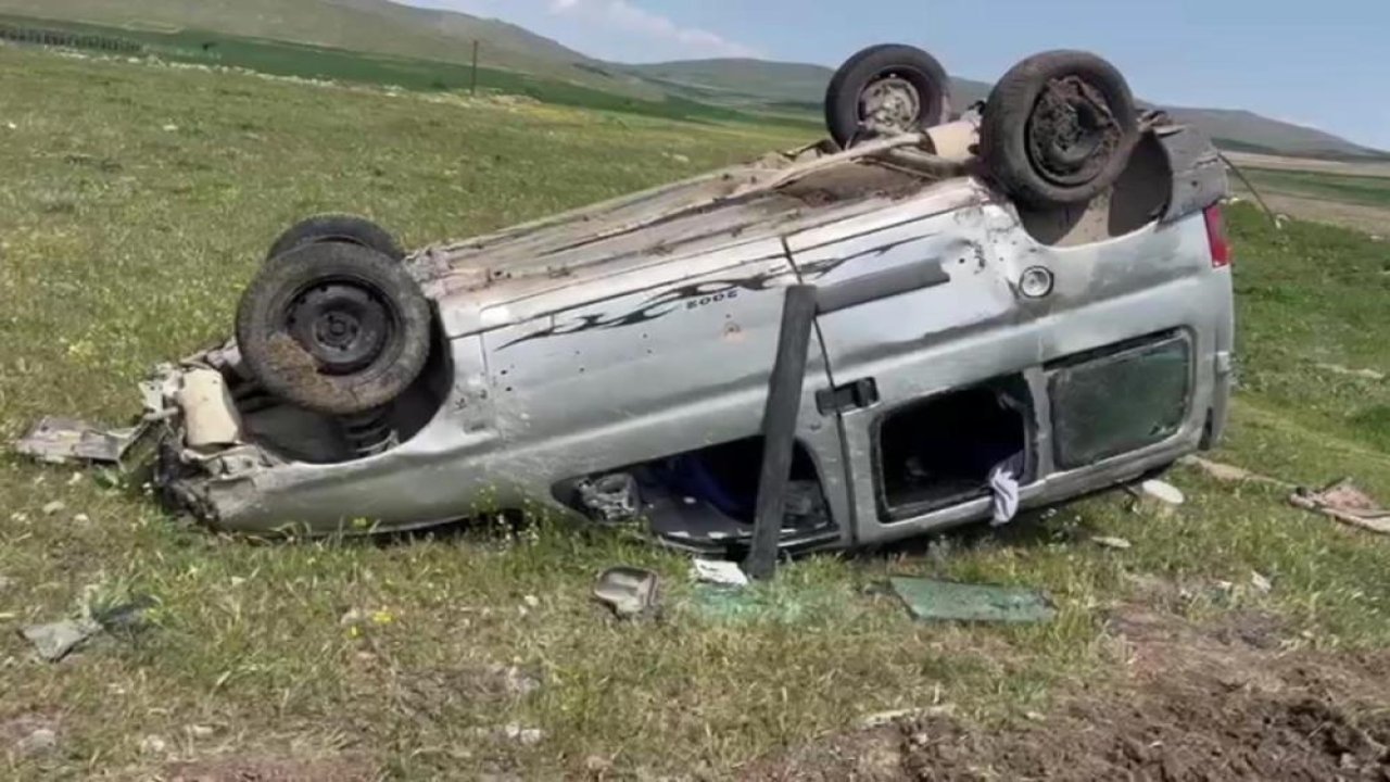 Konya'da kaza: otomobil takla attı