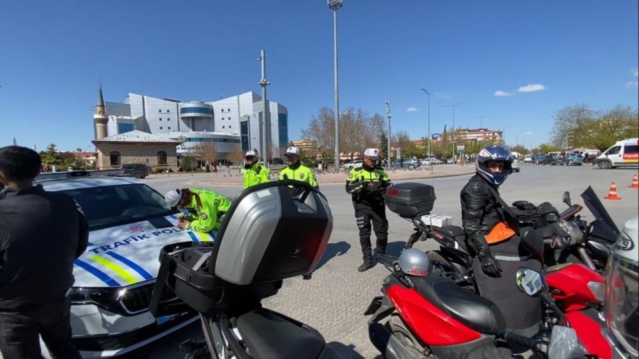 Konya'da motosiklet denetimleri sürüyor