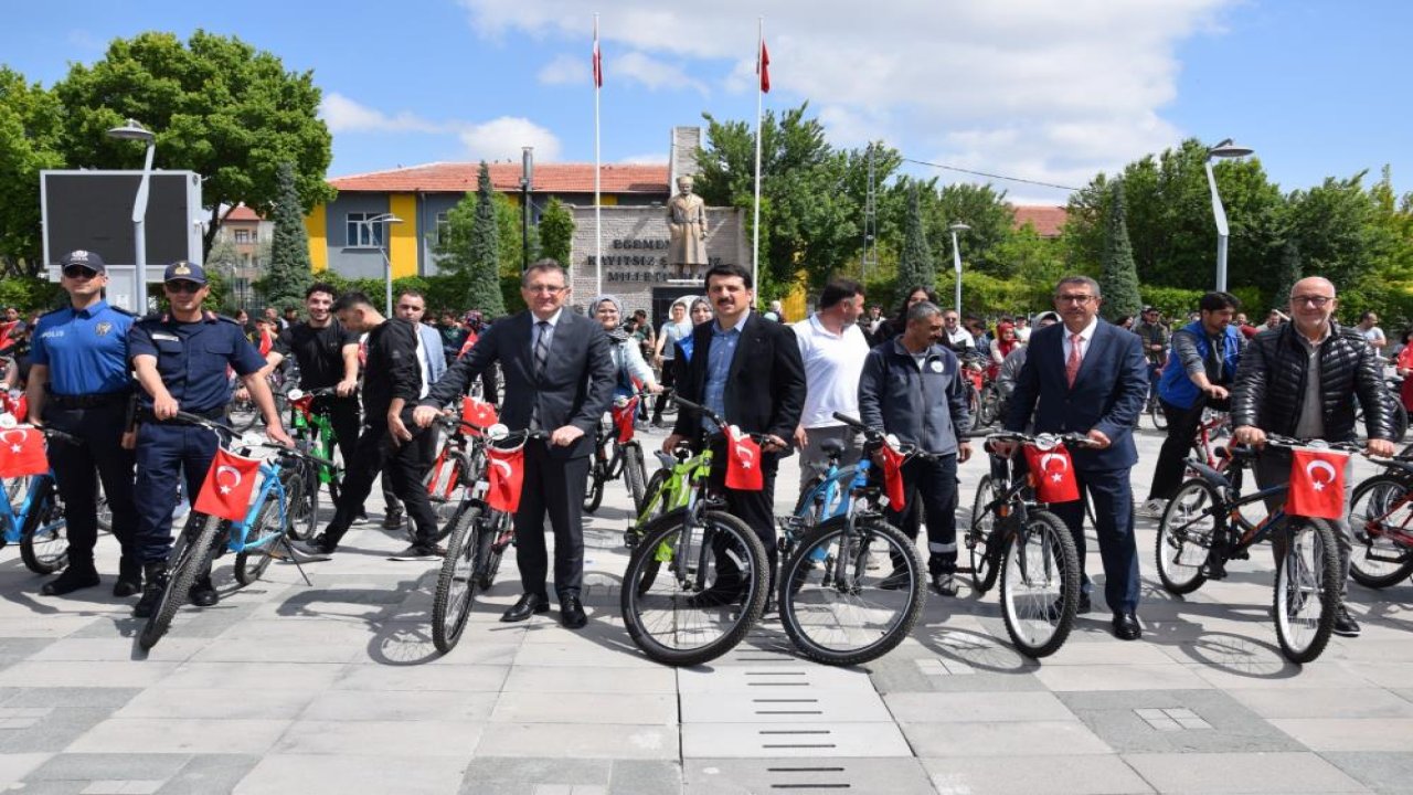 Karapınar'da pedallar spor için çevrildi