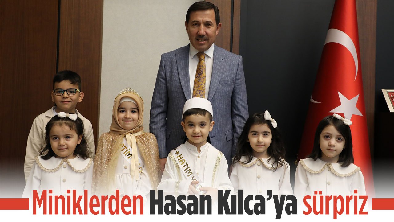 Minik öğrencilerden Hasan Kılca'ya teşekkür ziyareti