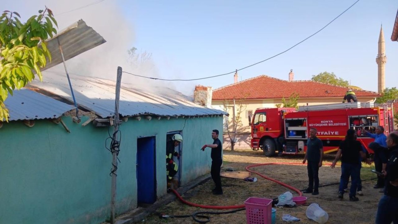 Konya'da tandır evinde yangın çıktı