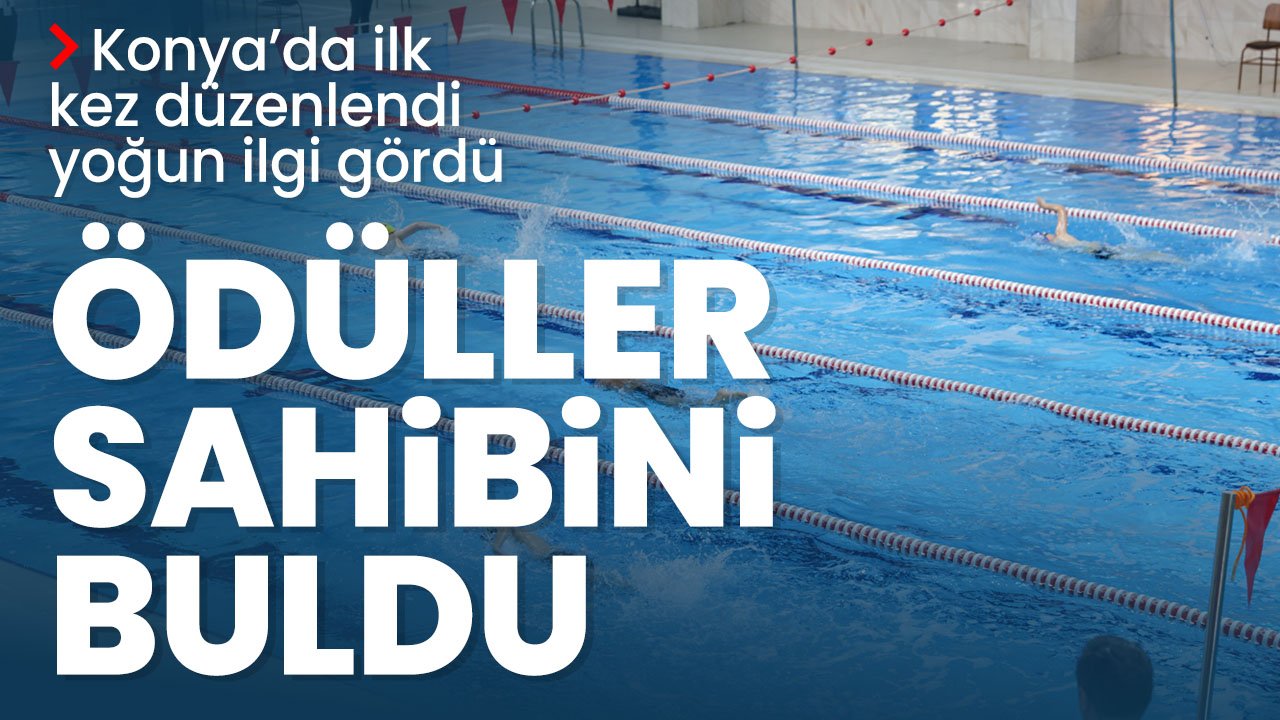 Selçuklu'da düzenlenen yüzme yarışlarına yoğun ilgi: Madalyalar sahiplerini buldu