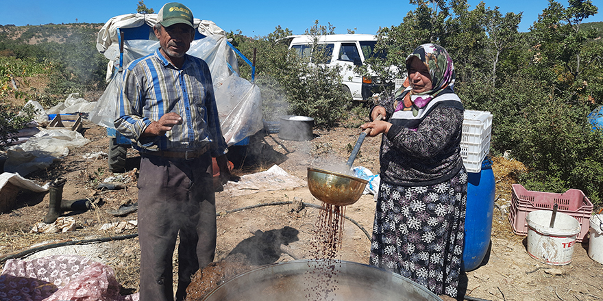 Bozkır'da aileler pekmez kaynatmaya başladı