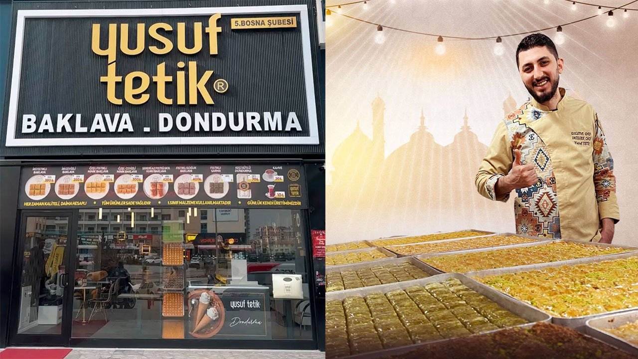 Konya'da Yusuf Tetik'ten bayram kampanyası: Baklava alana dondurma hediye