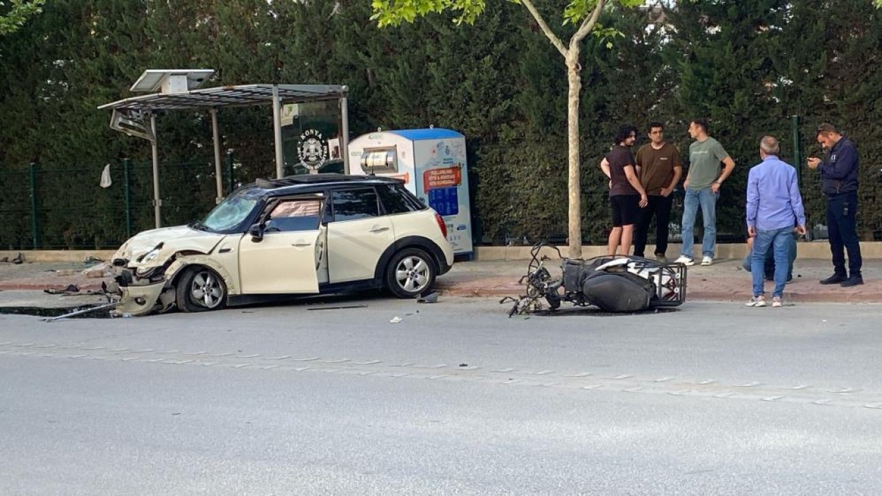 Konya'da otomobilin çarptığı motokurye yaşamını yitirdi!