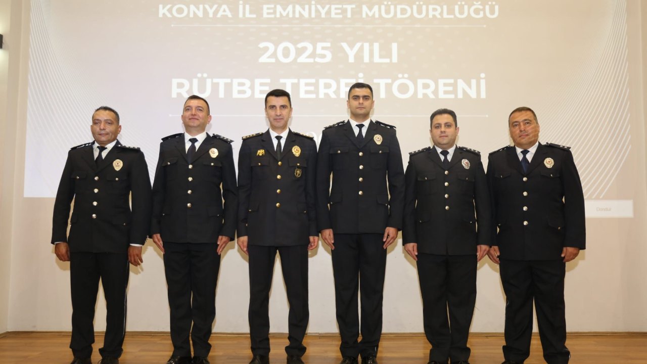 Akşehir Emniyeti'nde terfi sevinci: Üç komiser yardımcısı komiserliğe yükseldi