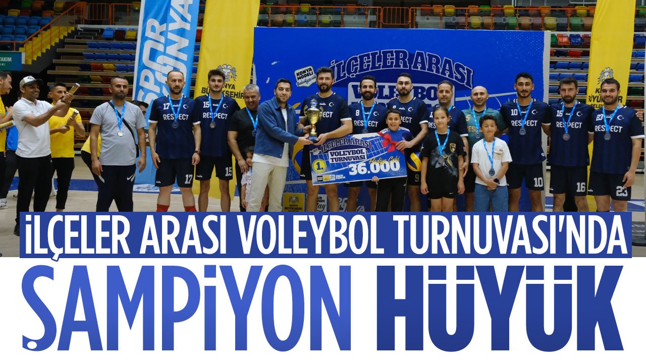 Konya'da ilçeler arası voleybol turnuvasında şampiyon Hüyük