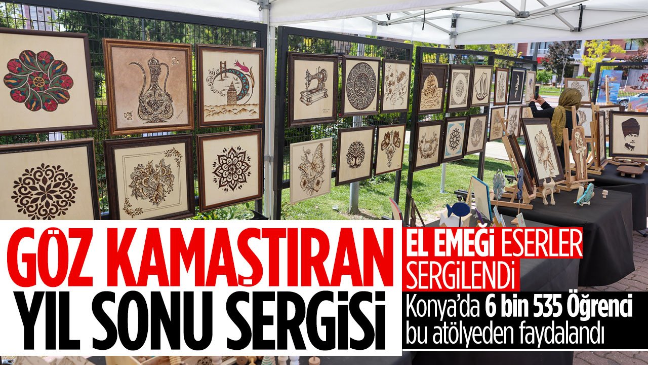 Selçuklu Sanat ve Tasarım Atölyesi'nde yıl sonu sergisi yapıldı: Birbirinden güzel eserler sergilendi
