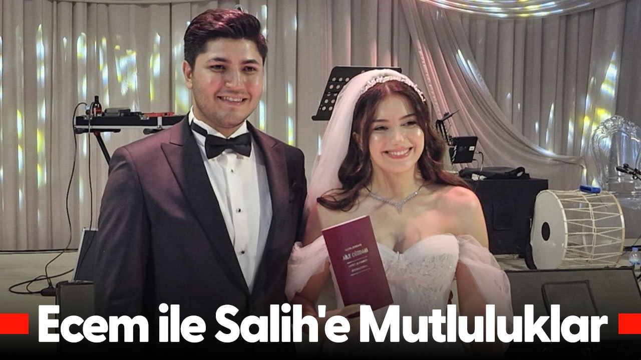 Kara ve Büyükbayram ailelerinin mutlu günü: Ecem ile Salih evlendi